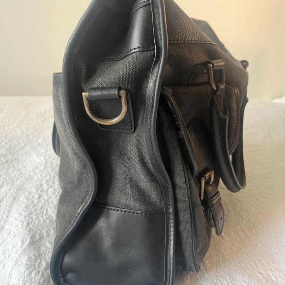 Crowncap Italian Leather Waxed Cotton Canvas Tote - Picture 4 of 5